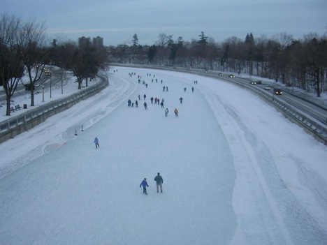 Rideau Canal in Winter in Saskatoon, Canada